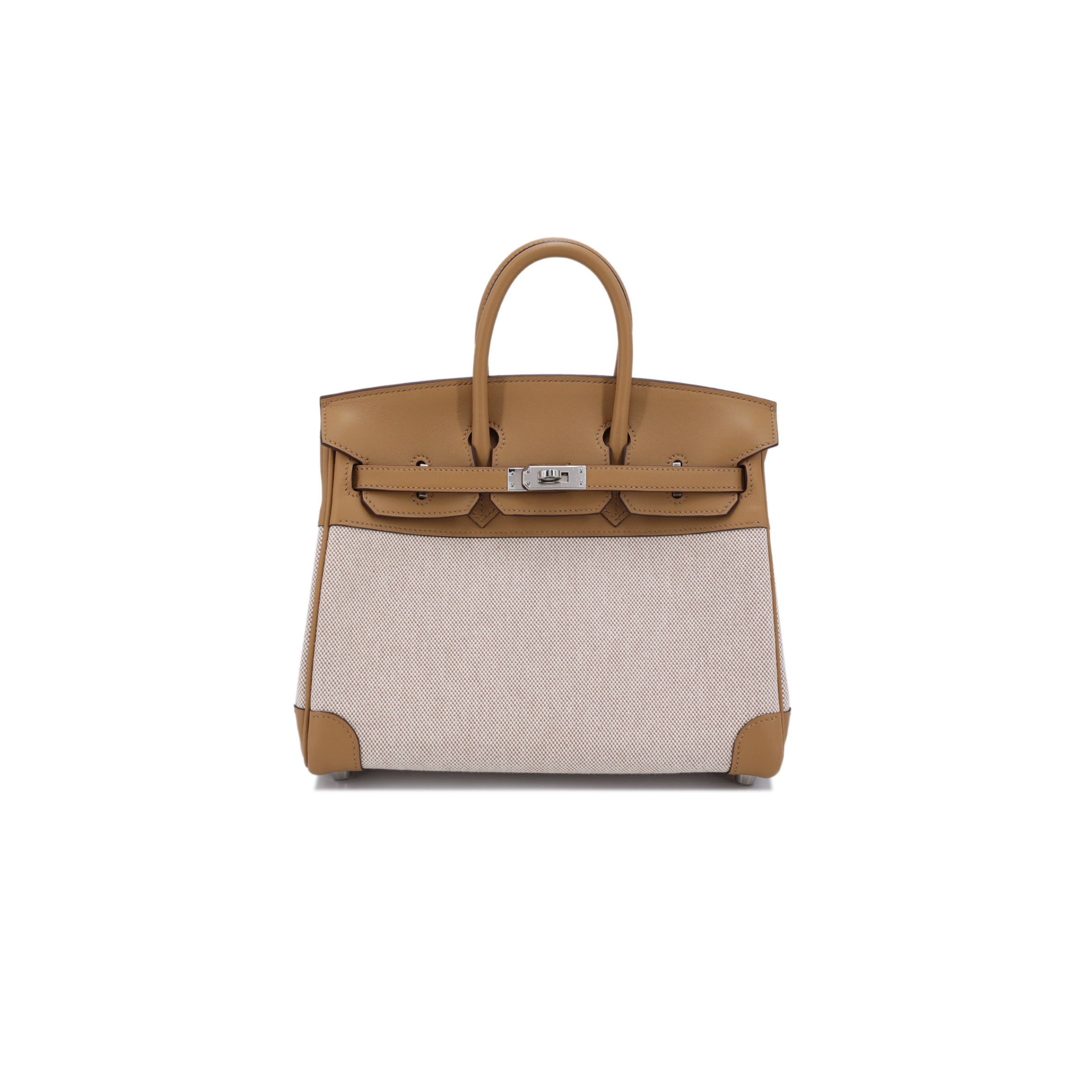 HERMÈS MASTER BIRKIN 30 SWIFT CANVAS BISCUIT SILVER BUCKLE H082686CKA6 (30*23*15cm)